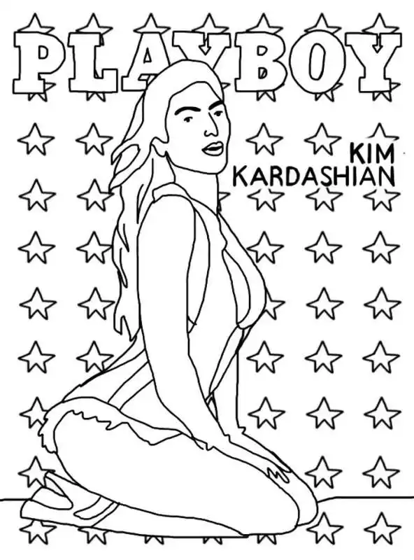 kim kardashian da colorare su playboy