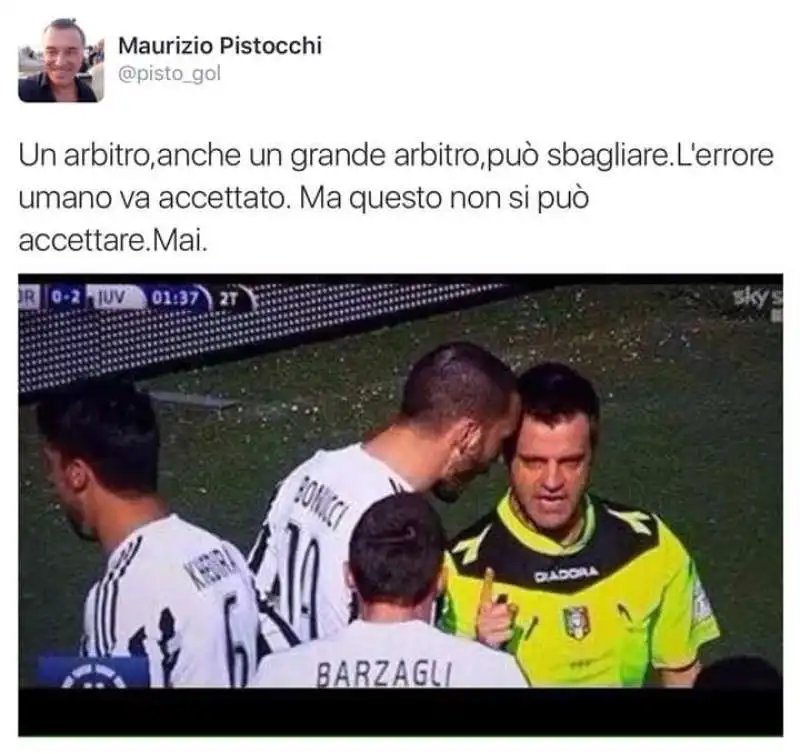 LA TESTATA DI BONUCCI ALL ARBITRO RIZZOLI