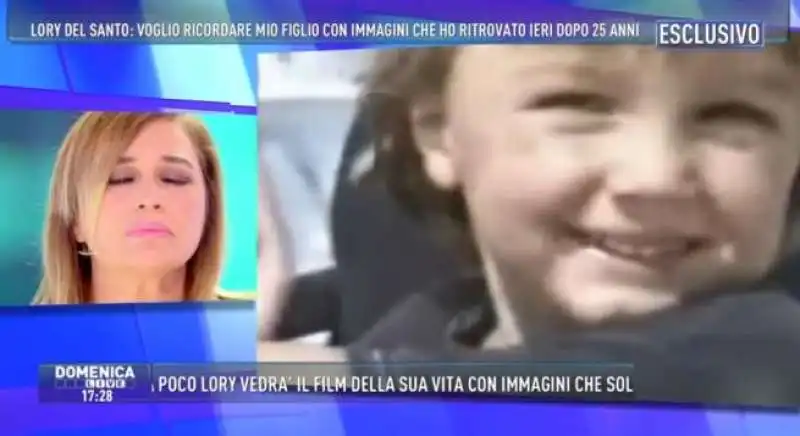 LORY DEL SANTO CON LE IMMAGINI DEL FIGLIO MORTO IN AMERICA