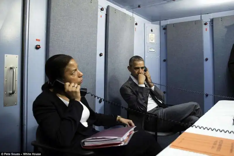 obama e susan rice al telefono con la homeland security advisor lisa monaco per aggiornamenti su bruxelles