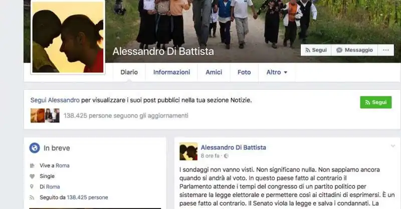 alessandro di battista su facebook single