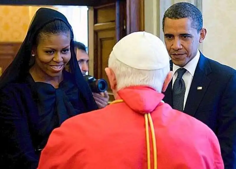 BARACK  E MICHELLE OBAMA PAPA RATZINGER