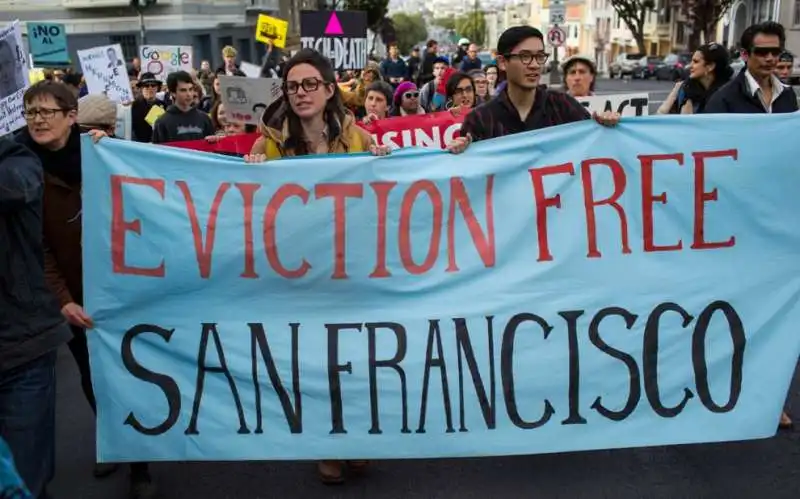 protesta dei   residenti di san francisco