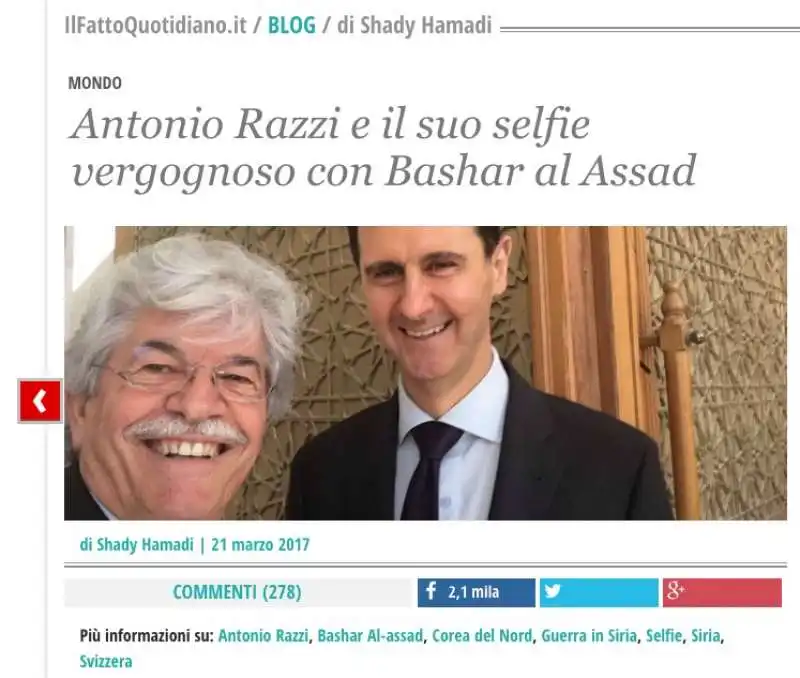 razzi assad sul fatto