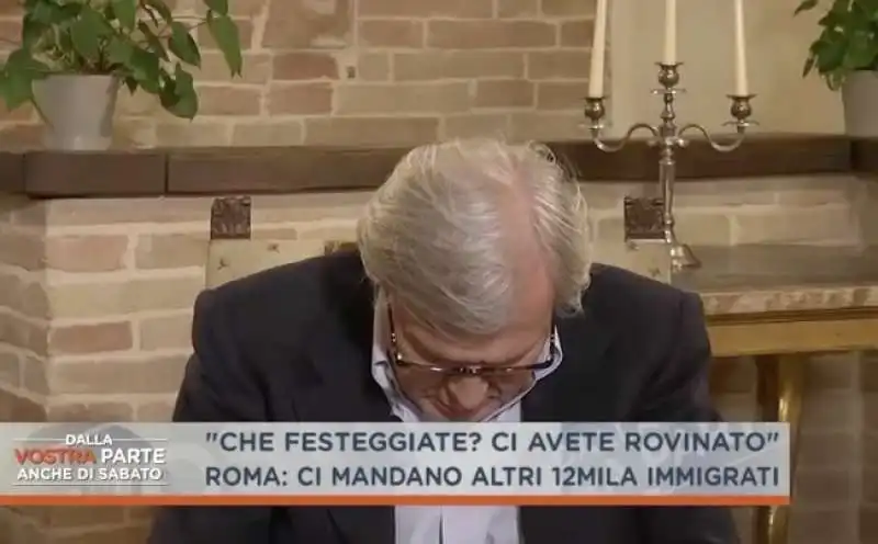 VITTORIO SGARBI SI ABBIOCCA DURANTE UN COLLEGAMENTO