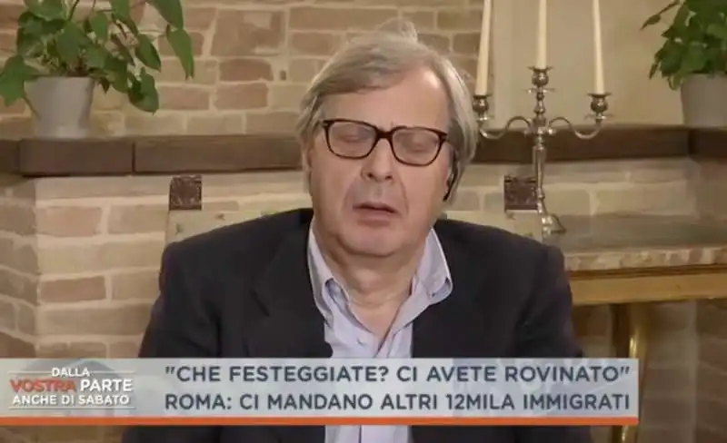 VITTORIO SGARBI SI ABBIOCCA DURANTE UN COLLEGAMENTO