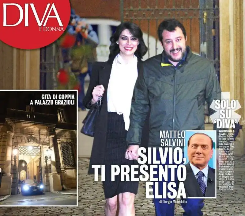 MATTEO SALVINI E ELISA ISOARDI VANNO A PALAZZO GRAZIOLI DA BERLUSCONI