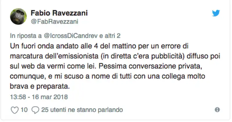 ravezzani scuse