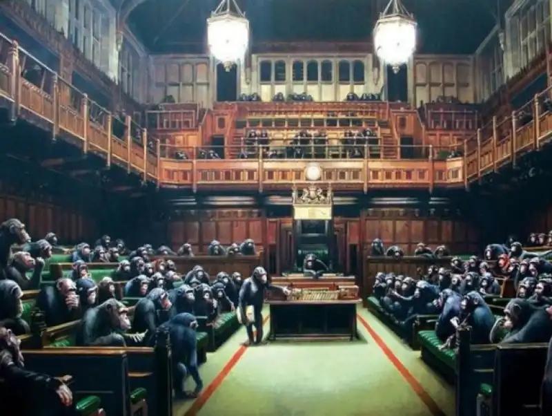 BANKSY PARLAMENTO DI SCIMMIE