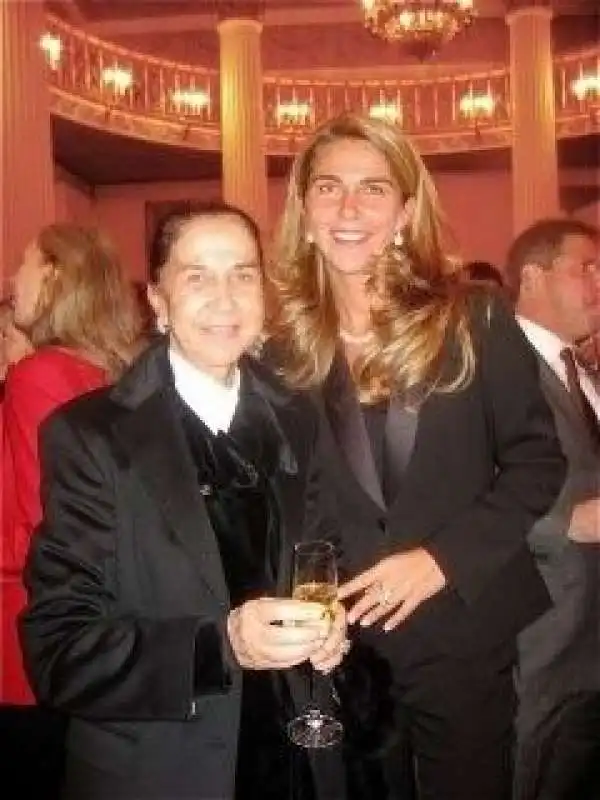 Franca Bertagnin con la madre Giuliana Benetton