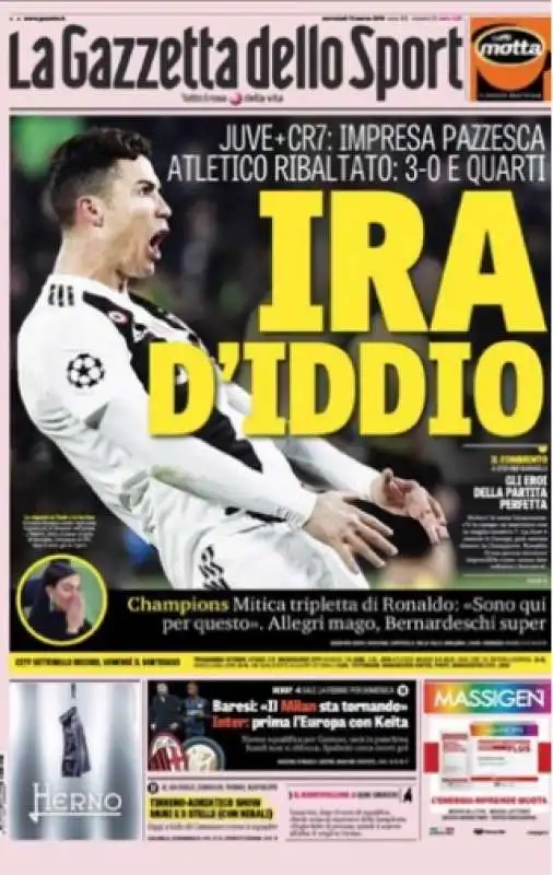 juventus atletico madrid   la prima pagina di gazzetta