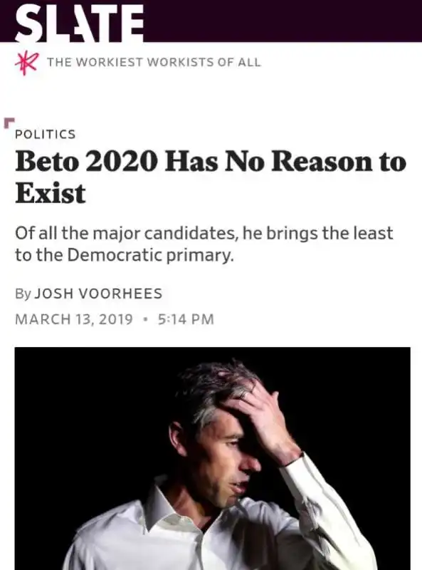 l editoriale di slate contro beto o rourke