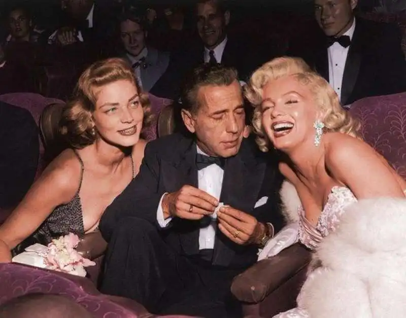 lauren bacall   humphrey bogart   marylin monroe