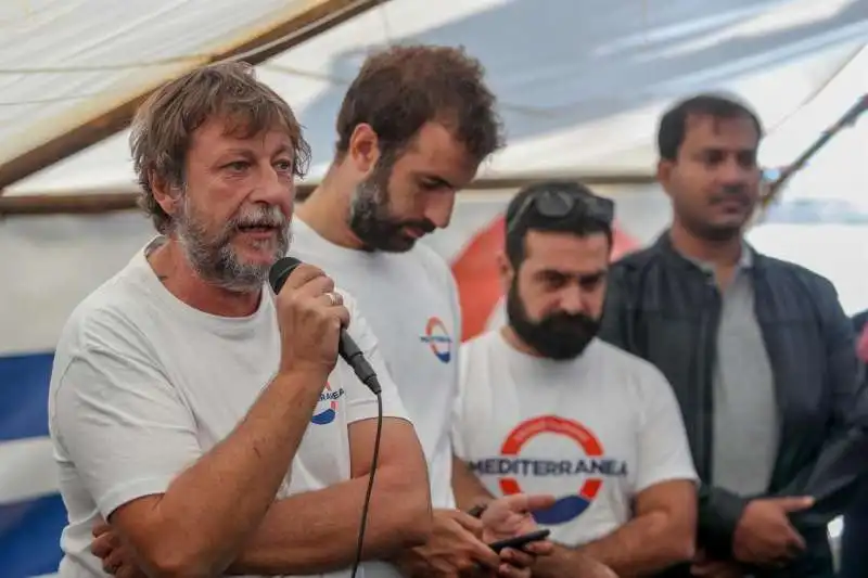 luca casarini a bordo della nave jonio di mediterranea 2