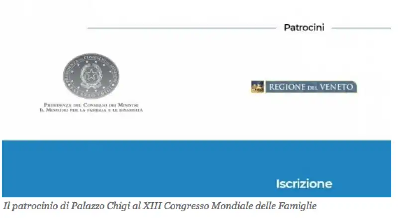 patrocinio al congresso delle famiglie