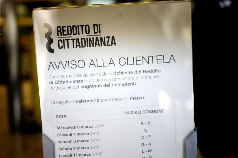 reddito di cittadinanza alle poste 2