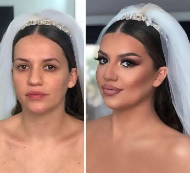 sposa prima e dopo il trucco 1