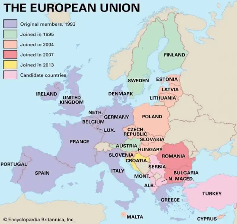 UNIONE EUROPEA MEMBRI FONDATORI DA ENCICLOPEDIA BRITANNICA