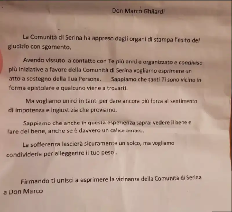  volantino a sostegno di don marco -caso valentina cavagna