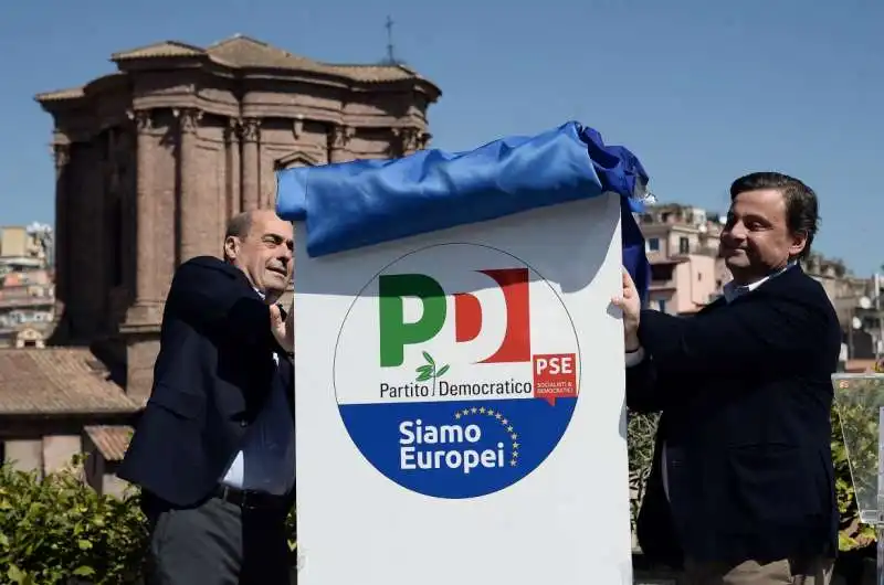 ZINGARETTI CALENDA SIMBOLO PD EUROPEE