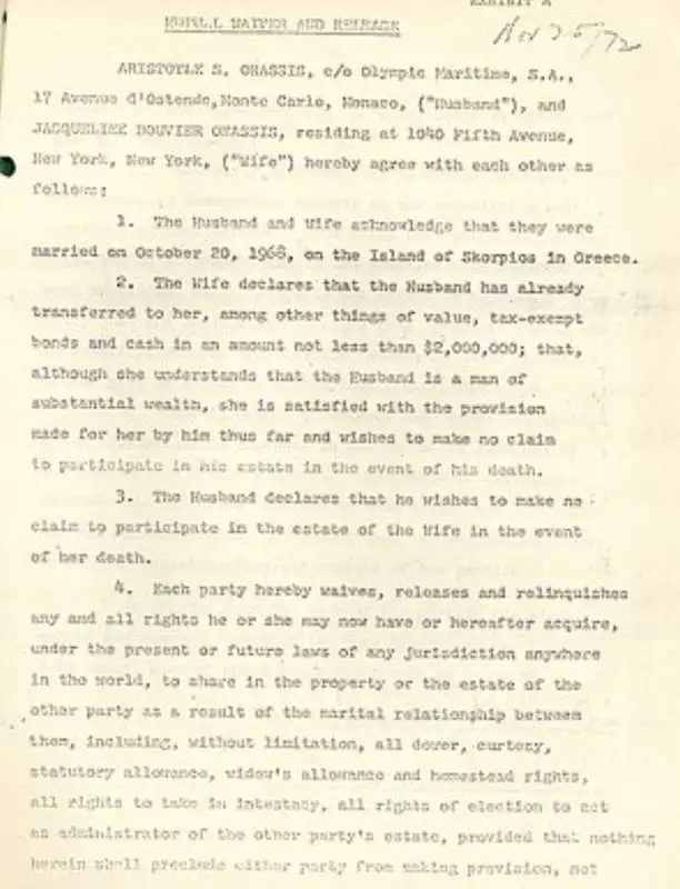 accordo tra jackie kennedy e aristotele onassis 6