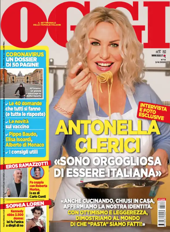 ANTONELLA CLERICI SULLA COPERTINA DI OGGI DEL 26 MARZO 2020