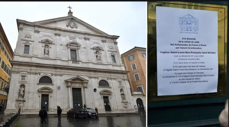 coronavirus roma san luigi dei francesi