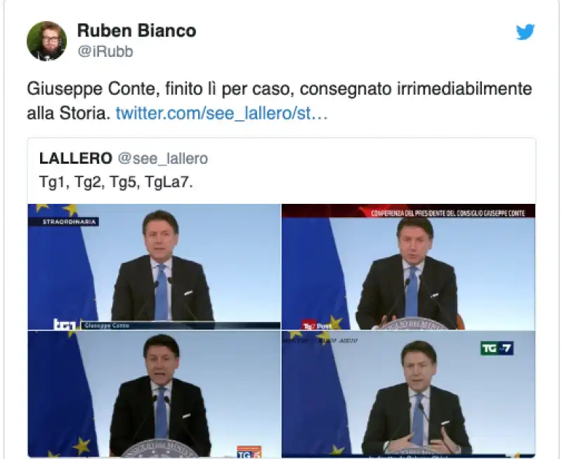 giuseppe conte a reti unificate 2