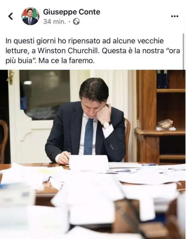 GIUSEPPE CONTE PENSA DI ESSERE CHURCHILL