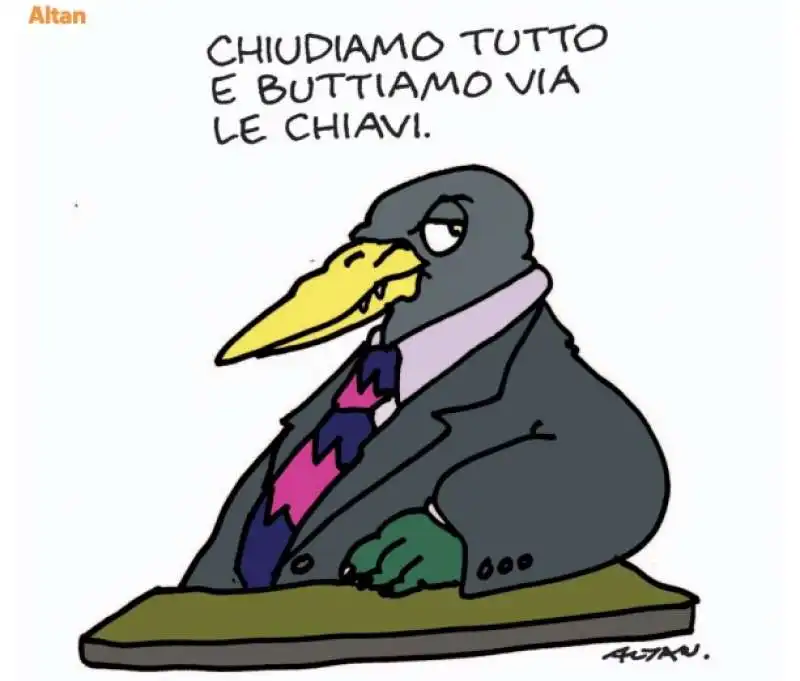 LA VIGNETTA DI ALTAN SULL ITALIA E IL CORONAVIRUS