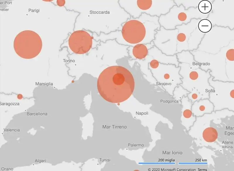 mappa covid 19 microsoft 1