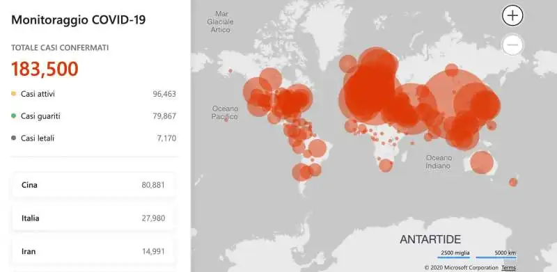 mappa covid 19 microsoft 3