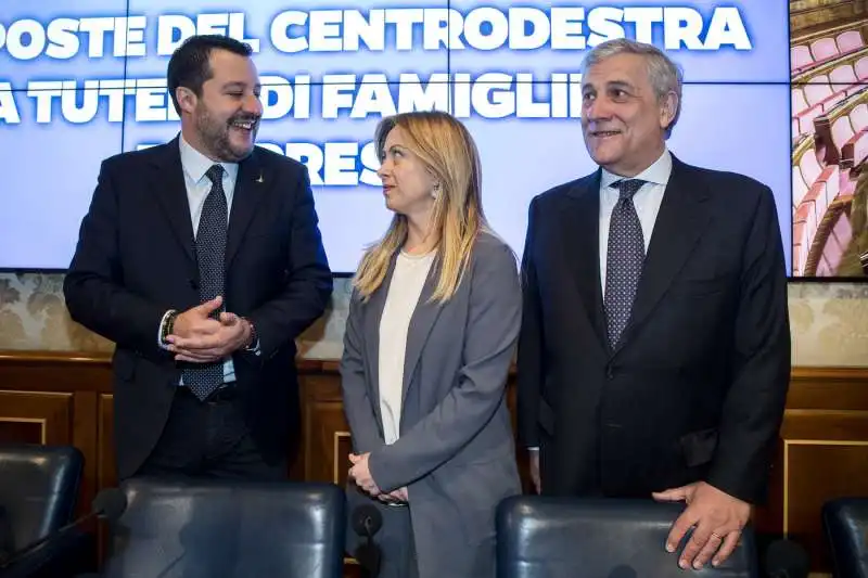 MATTEO SALVINI GIORGIA MELONI ANTONIO TAJANI