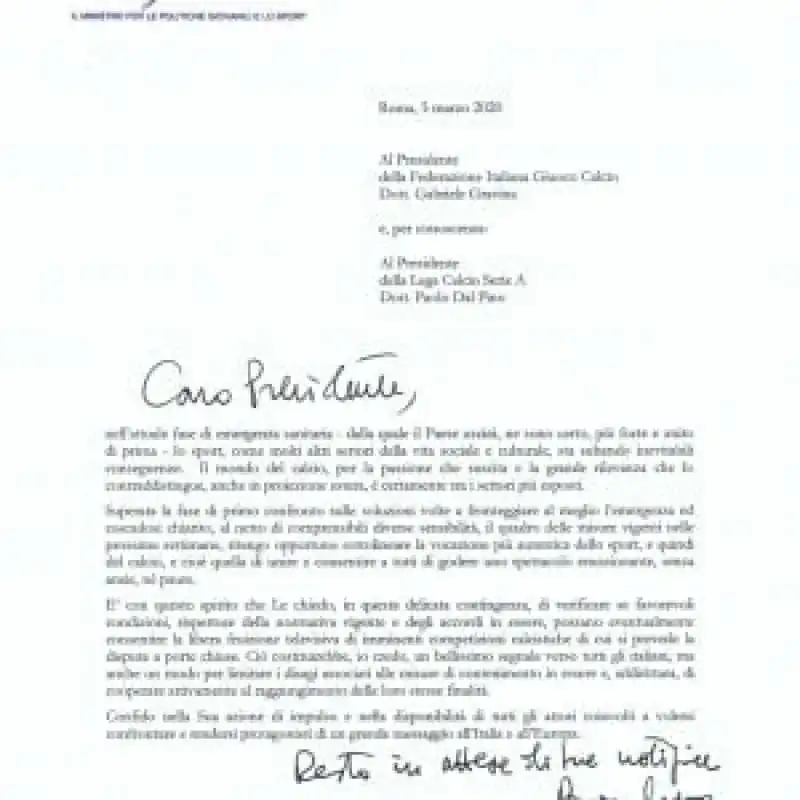 spadafora lettera