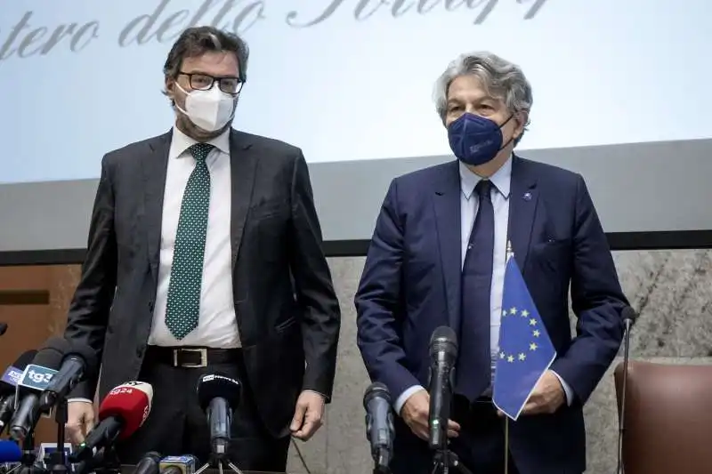 giancarlo giorgetti thierry breton