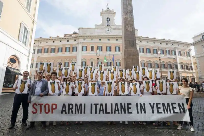 manifestazione contro l'export di armi ai sauditi 