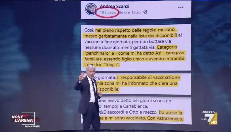 massimo giletti e il caso del vaccino ad andrea scanzi 3