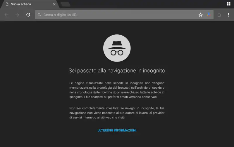 navigazione in incognito