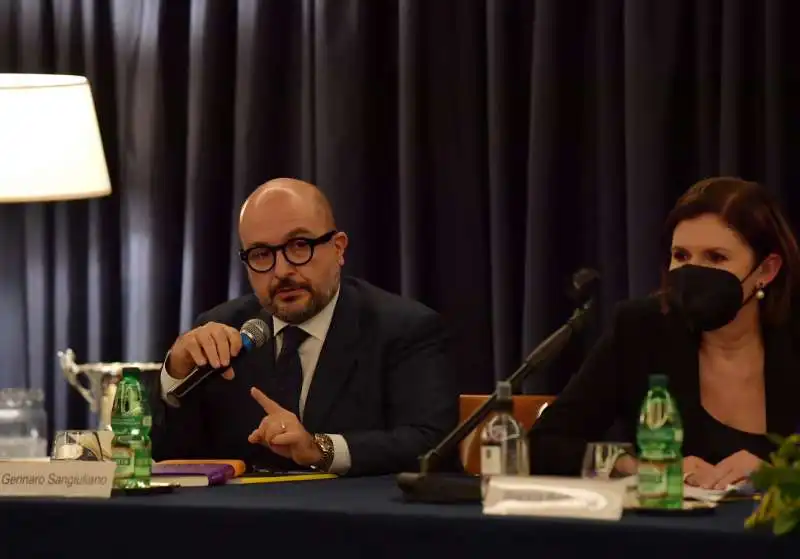 gennaro sangiuliano e bianca berlinguer  foto di bacco