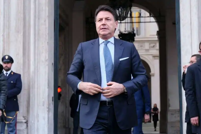 GIUSEPPE CONTE DOPO L INCONTRO CON MARIO DRAGHI A PALAZZO CHIGI  