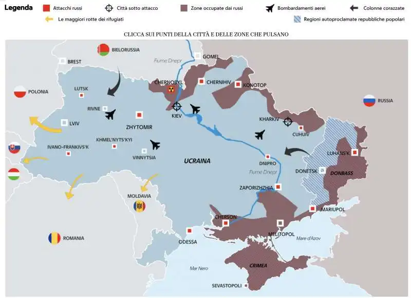 LA MAPPA DEL CONFLITTO IN UCRAINA 