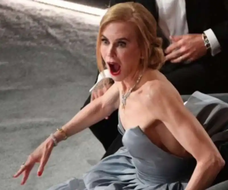 la reazione di nicole kidman allo schiaffo di will smith a chris rock 