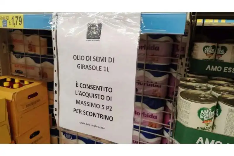 razionamento nei supermercati   