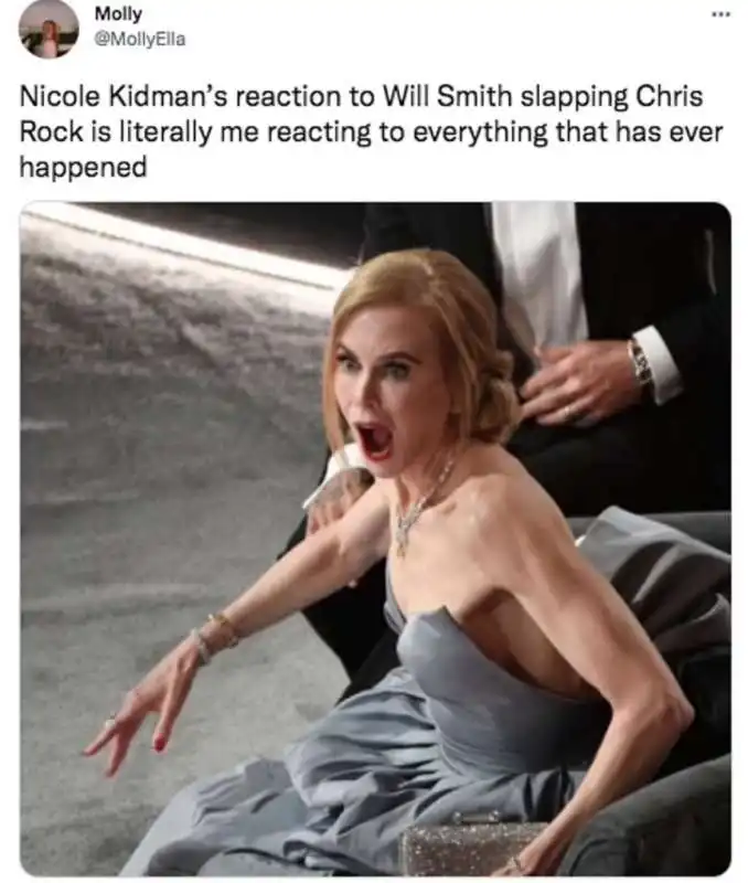 tweet sulla reazione di nicole kidman allo schiaffo di will smith a chris rock   2