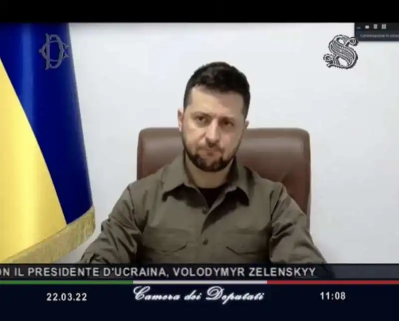 volodymyr zelensky in collegamento con la camera dei deputati   4