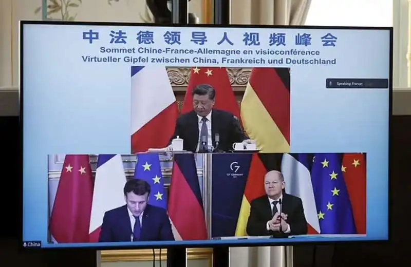 xi jinping video call con macron e scholz