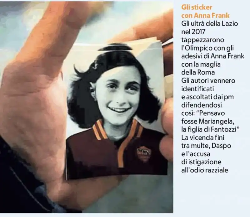 ADESIVI CON ANNA FRANK CON LA MAGLIETTA DELLA ROMA