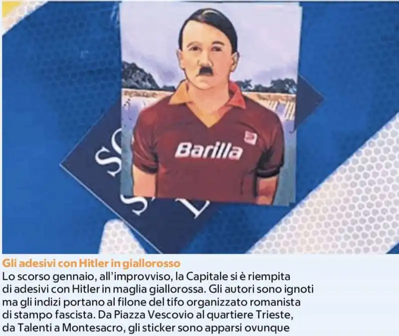 ADESIVI CON HITLER CON LA MAGLIETTA DELLA ROMA