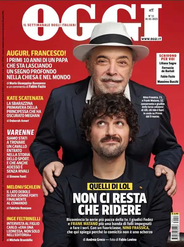 COPERTINA OGGI 9-16 MARZO 2023 