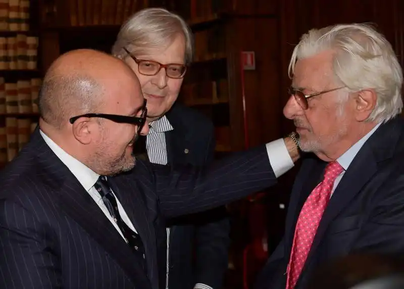 gennaro sangiuliano  giancarlo giannini  vittorio sgarbi  foto di bacco